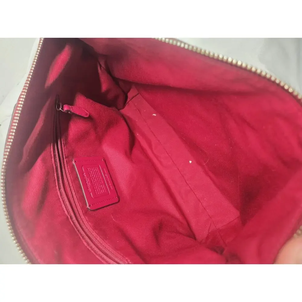 Vtg Coach Bag Prairie Burgundy Pebbled Leather No Strap Satchel Boho - Picture 9 of 10